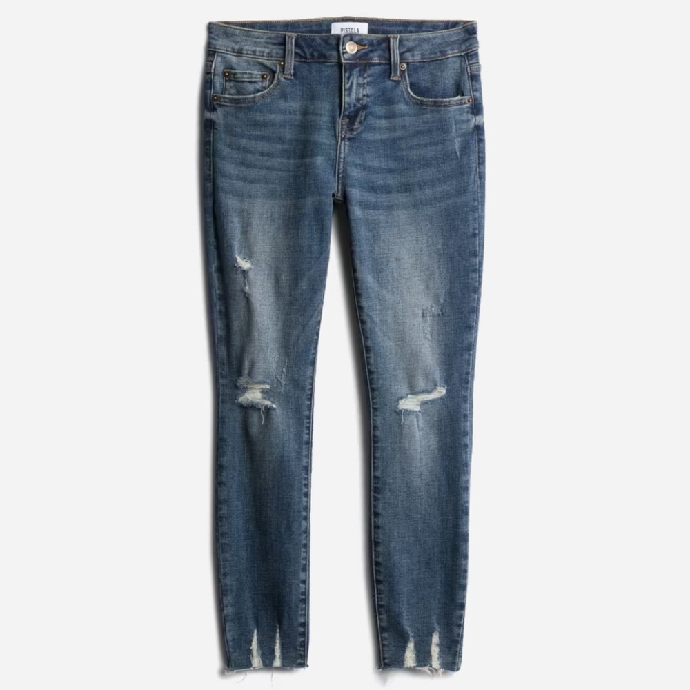 Pistola Arielle Distressed Scissor Cut Hem Skinny Jeans